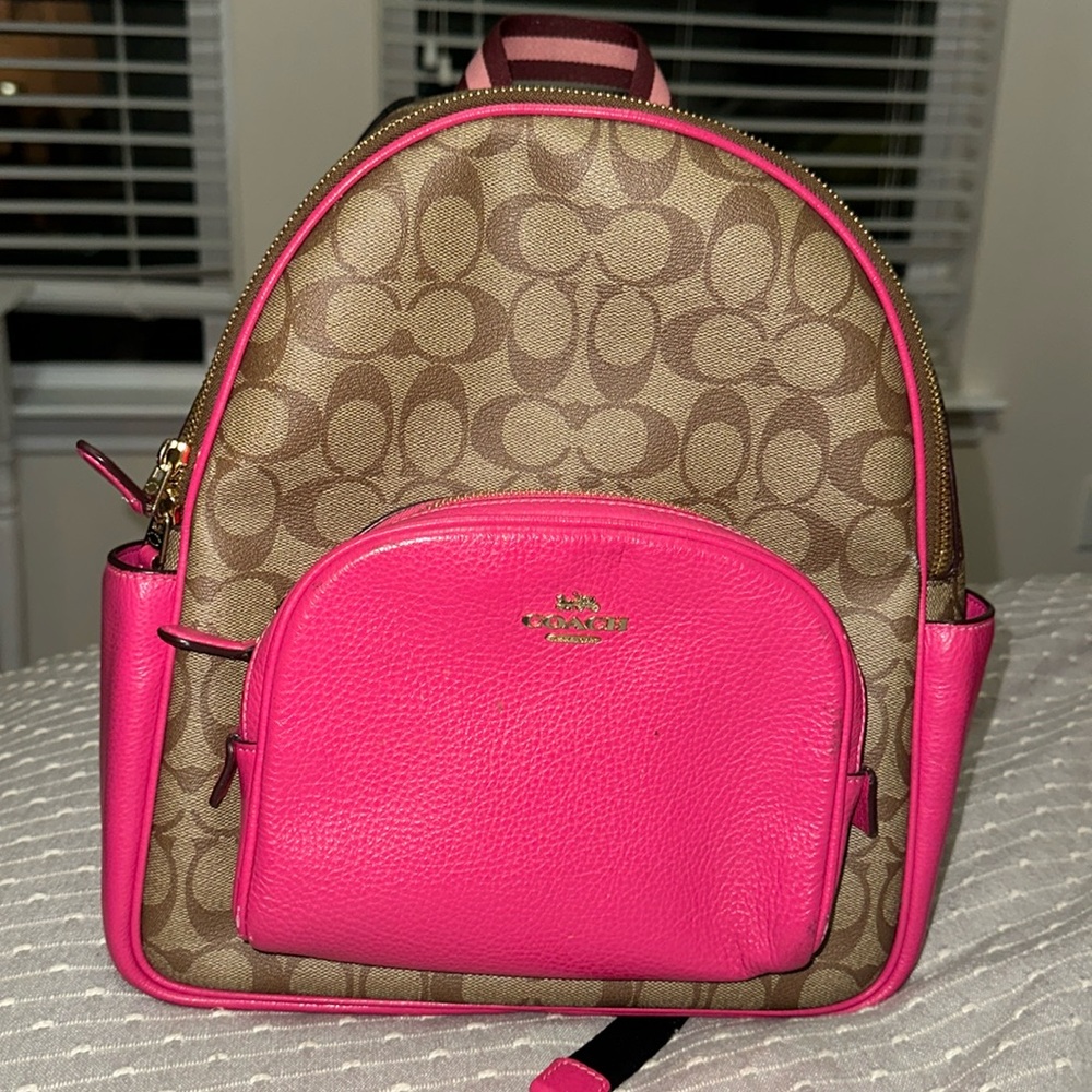 Pink coach backpack